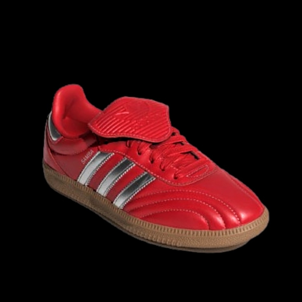 Adidas Samba LT Womens Size 7.5 Scarlet Red Silver Metallic Gum Brown